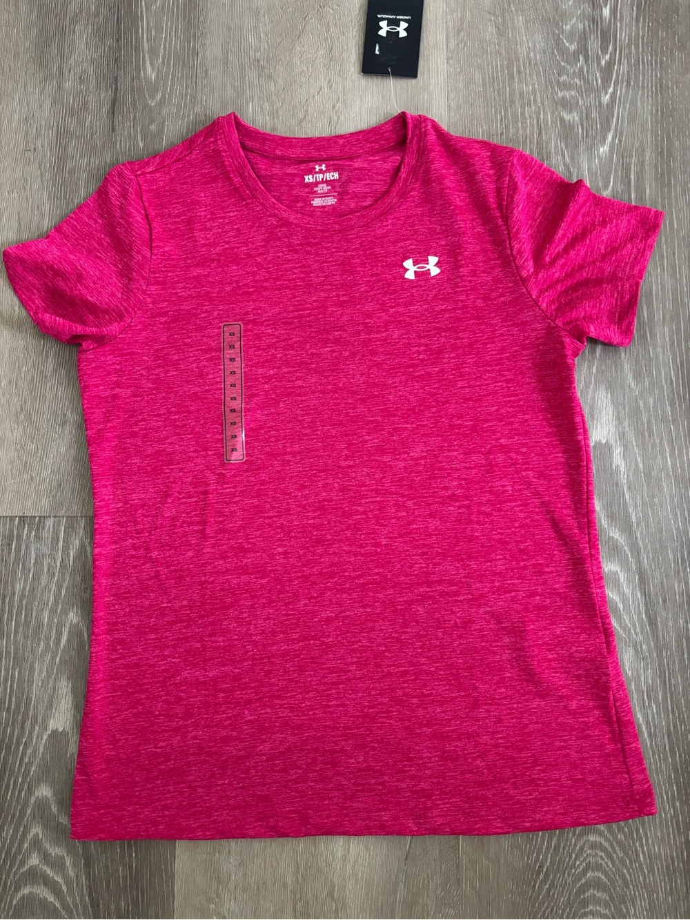 Under Armour Women's Bright Pink Heather Tech Short-Sleeve Tee